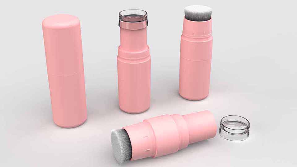 أنبوب عصا البودرة مع رأس الفرشاة